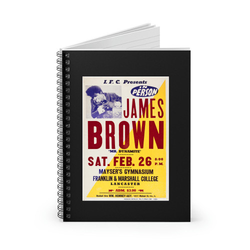 Rare James Brown Mr Dynamite 1966 Boxing Style Concert Spiral Notebook