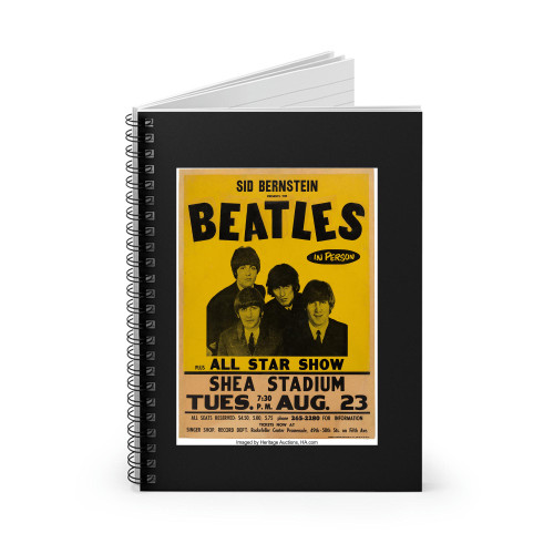 The Beatles 1966 Genuine Shea Stadium Ny Concert Spiral Notebook