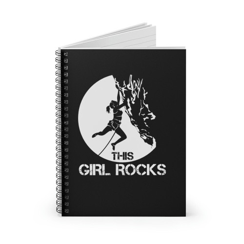 This Girl Rocks Climbing Boulder Carabiner Climber Spiral Notebook