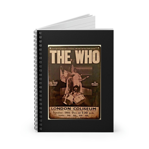Who Rock Concert Keith Moon Roger Daultry Pete Townsend London Spiral Notebook