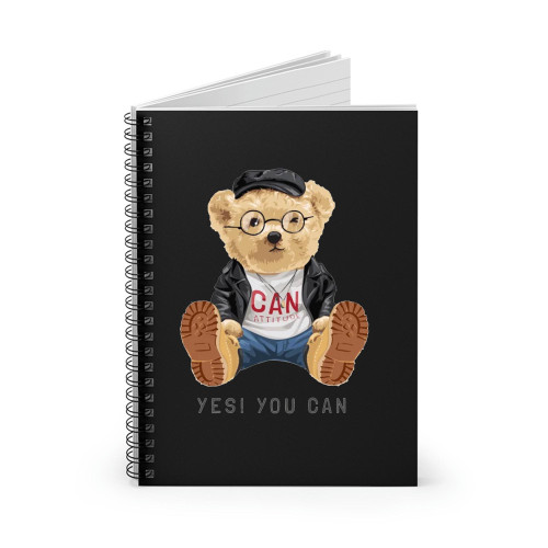 Yes! You Can Bear Slogans Cute Spiral Notebook