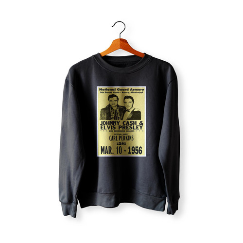 Elvis Presley Johnny Cash National Guard Armory Vintage Style Showprint  Sweatshirt Sweater