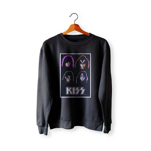 Kiss Four Faces Blacklight  Sweatshirt Sweater