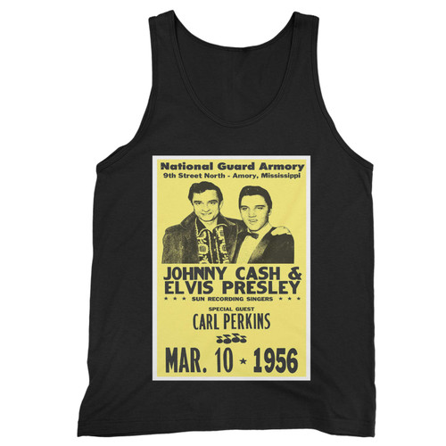 Elvis Presley Johnny Cash National Guard Armory Vintage Style Showprint  Tank Top