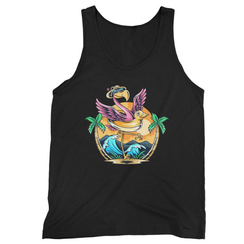 Flamingo On Vacation Summer Funny  Tank Top