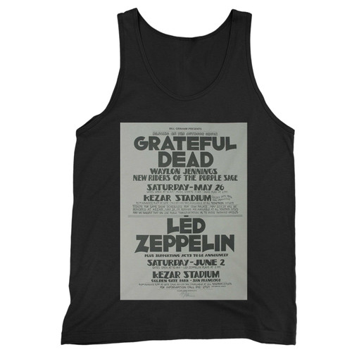 Grateful Dead And Led Zeppelin Original Concert  Tank Top