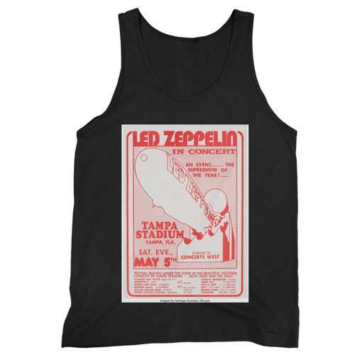 Led Zeppelin Tampa Stadium Concert Handbill  Tank Top