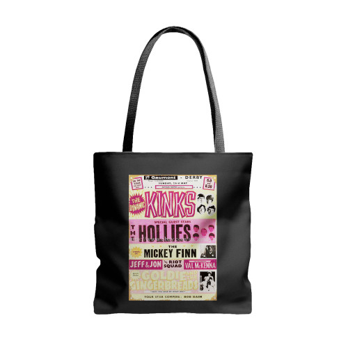 1965 The Hollies The Kinks British Concert  Tote Bags