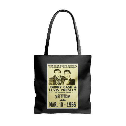 Elvis Presley Johnny Cash National Guard Armory Vintage Style Showprint  Tote Bags