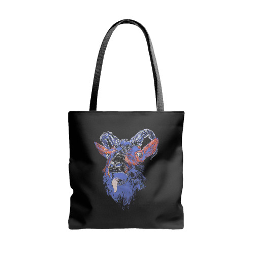 Goat Scream Psychedelic Vintage  Tote Bags