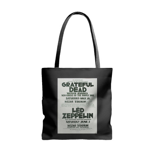 Grateful Dead And Led Zeppelin Original Concert  Tote Bags