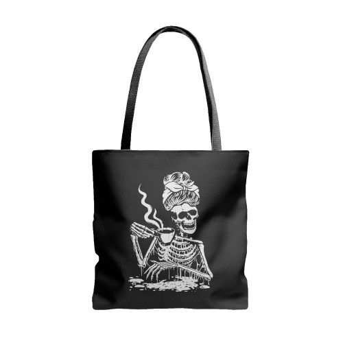Halloween Party Skeleton Coffee Messy  Tote Bags