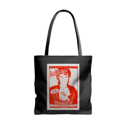 Kd Lang Vintage Concert Handbill From Flint Center  Tote Bags