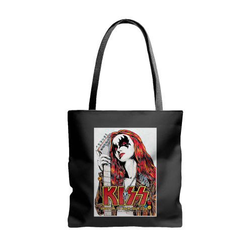 Kiss Freedom To Rock Tour 2016  Gene Simmons Ace Frehley Paul Stanley Rock Candy S  Tote Bags