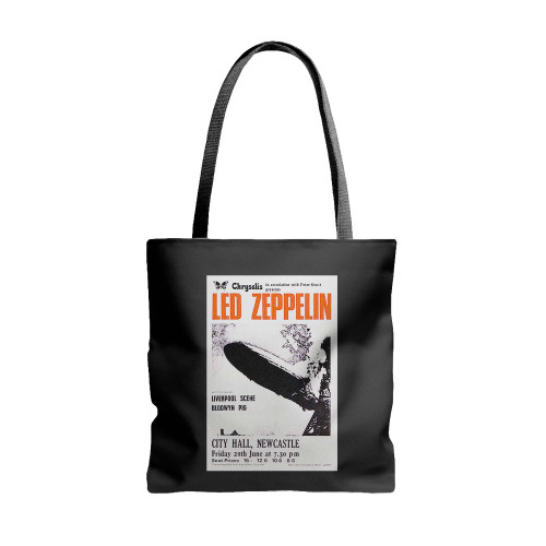 Led Zeppelin 1969 Newcastle  Tote Bags Led Zeppelin 1969 Newcastle  Tote Bags