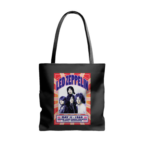 Led Zeppelin Seattle 1969  Tote Bags Led Zeppelin Seattle 1969  Tote Bags