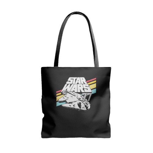 Millennium Falcon Retro Rainbow  Tote Bags