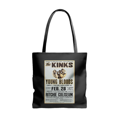 The Kinks 1970 College Park Concert S  Tote Bags