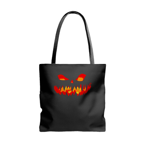 Halloween Pumpkin Face 1  Tote Bags