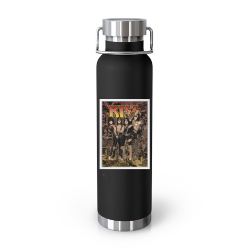 Kiss White Wood Framed Band  Tumblr Bottle