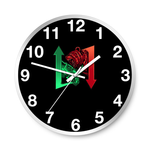 Angry Bear And Goat Animal  Wall Clocks