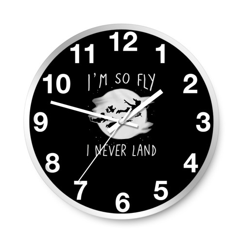 Disney Peter Pan I'M So Fly I Never Land  Wall Clocks