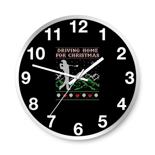 Driving Home For Christmas Xmas Golf  Wall Clocks