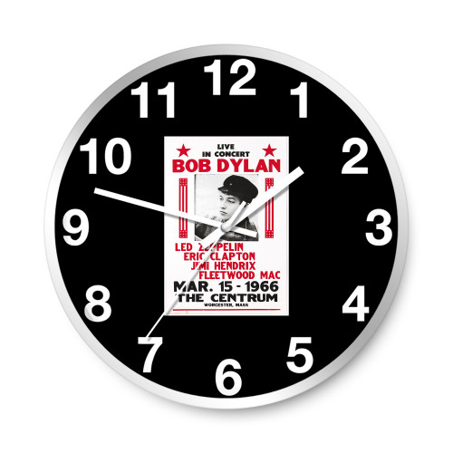 Dylan Led Zeppelin Clapton Hendrix Fleetwood Mac Fantasy Concert  Wall Clocks