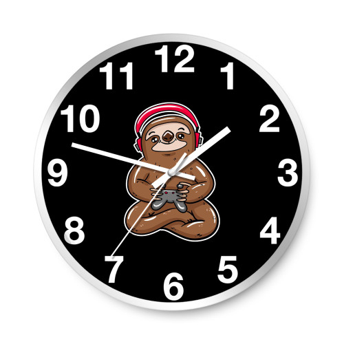 Gaming Sloth Lover  Wall Clocks