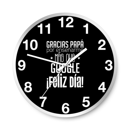 Gracias Papa Por Ensenarme Mas Que Google Feliz Dia  Wall Clocks