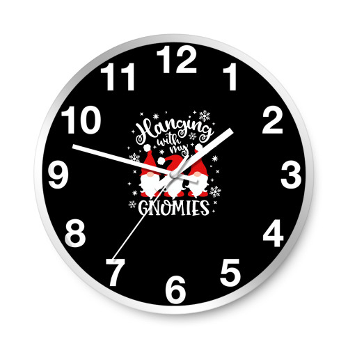 Hanging With My Gnomies Christmas  Wall Clocks