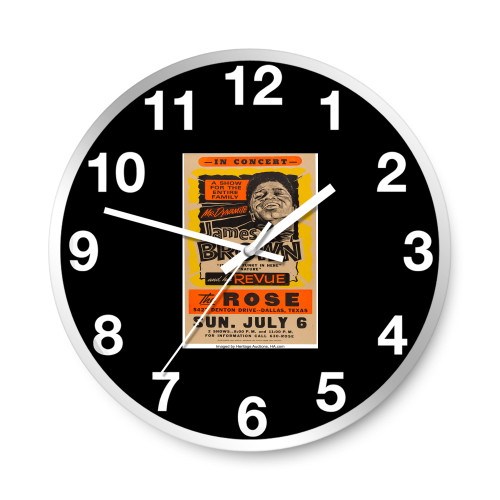 James Brown 1980 Dallas Tx Concert  Wall Clocks