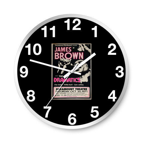 James Brown Paramount Theatre 1971 Vintage Music Concert  Wall Clocks