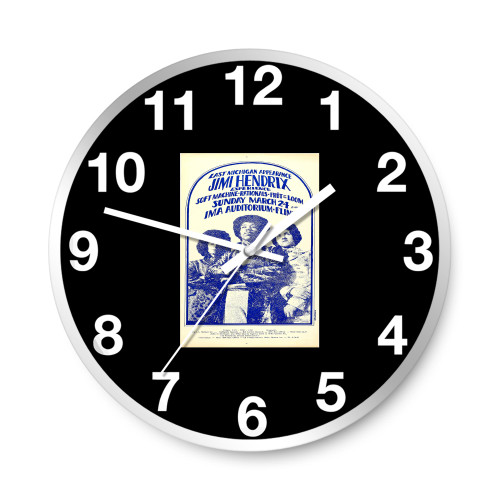 Jimi Hendrix Experience Ima Auditorium Flint 1968  Wall Clocks