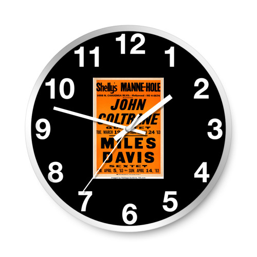 John Coltrane Miles Davis Shelly'S Mannehole Concert  Wall Clocks