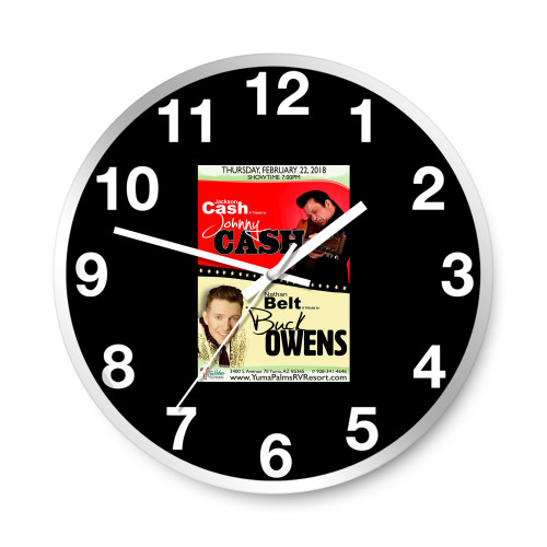 Johnny Cash & Buck Owens Tribute Concert  Wall Clocks