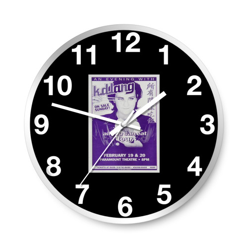 Kd Lang Vintage Concert From Paramount Theatre  Wall Clocks