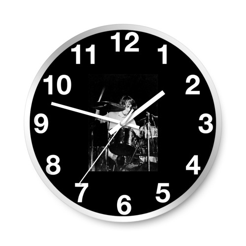 Keith Moon Vintage Concert Photo Fine Art  Wall Clocks