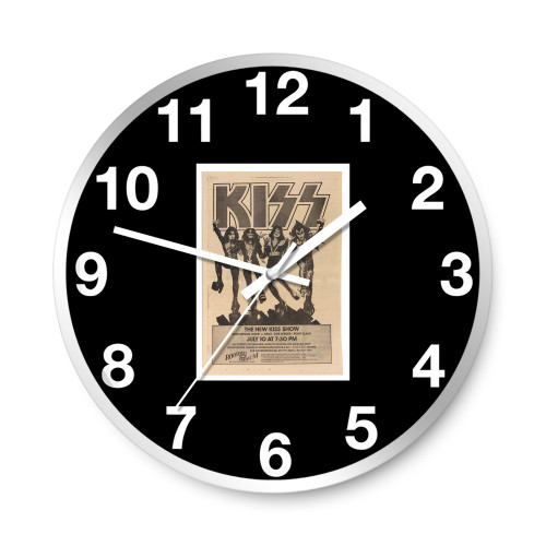 Kiss Destroyer Tour 2 Feet Newspaper Concert  Wall Clocks