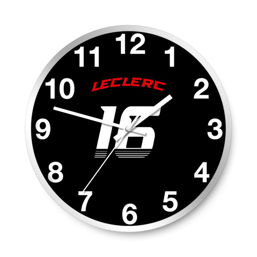 Leclerc 16 Formula One Racing  Wall Clocks