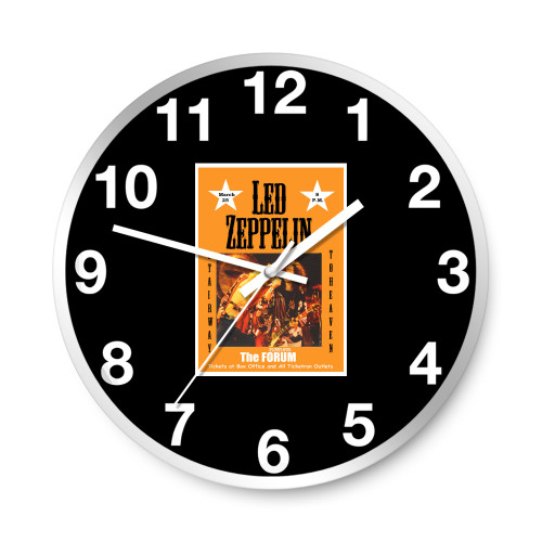 Led Zeppelin At The Forum Los Angeles Concert 1975  Wall Clocks