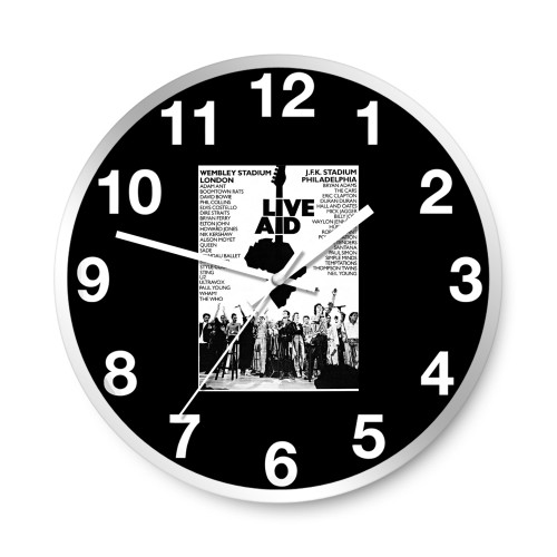 Live Aid Concert Tin Wall Sign Metal  Wall Clocks