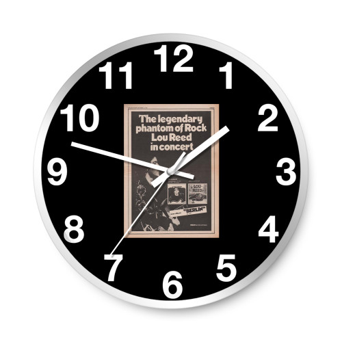 Lou Reed Phantom Of Rock  Wall Clocks Size Concert Advert 1973  Wall Clocks