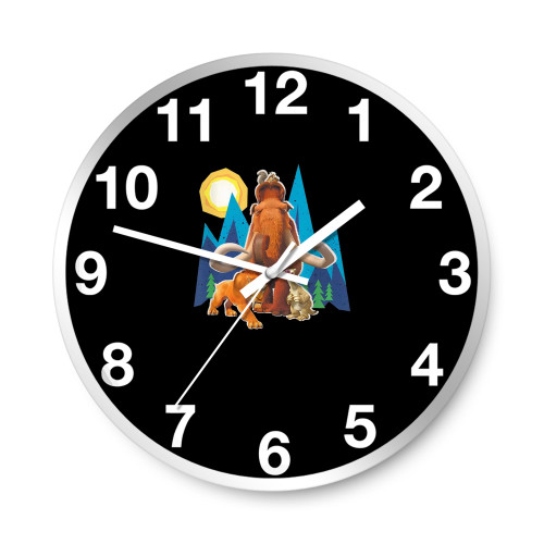 Manfred Diego Sid And Scrat Cutout  Wall Clocks