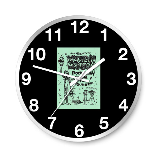 Marilyn Manson Concert Flyer 1994 Squeeze Green  Wall Clocks