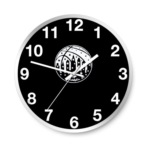 Philadelphia Basketball Retro City Pa  Wall Clocks