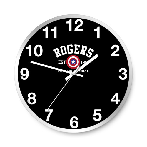 Rogers Est 1918 Captain America  Wall Clocks
