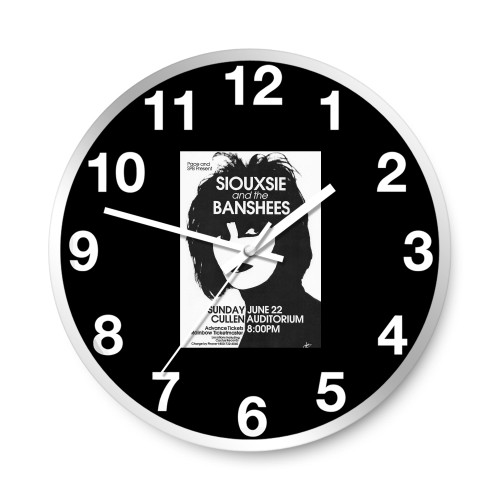 Siouxsie & Banshees  Wall Clocks Vintage Concert  Wall Clocks  Wall Clocks