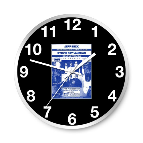 Stevie Ray Vaughan On Tour With Jeff Beck  Wall Clocks