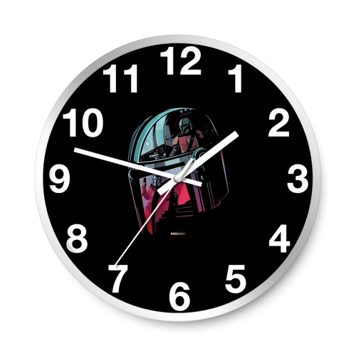 The Mandalorian Helmet Scene Fill  Wall Clocks